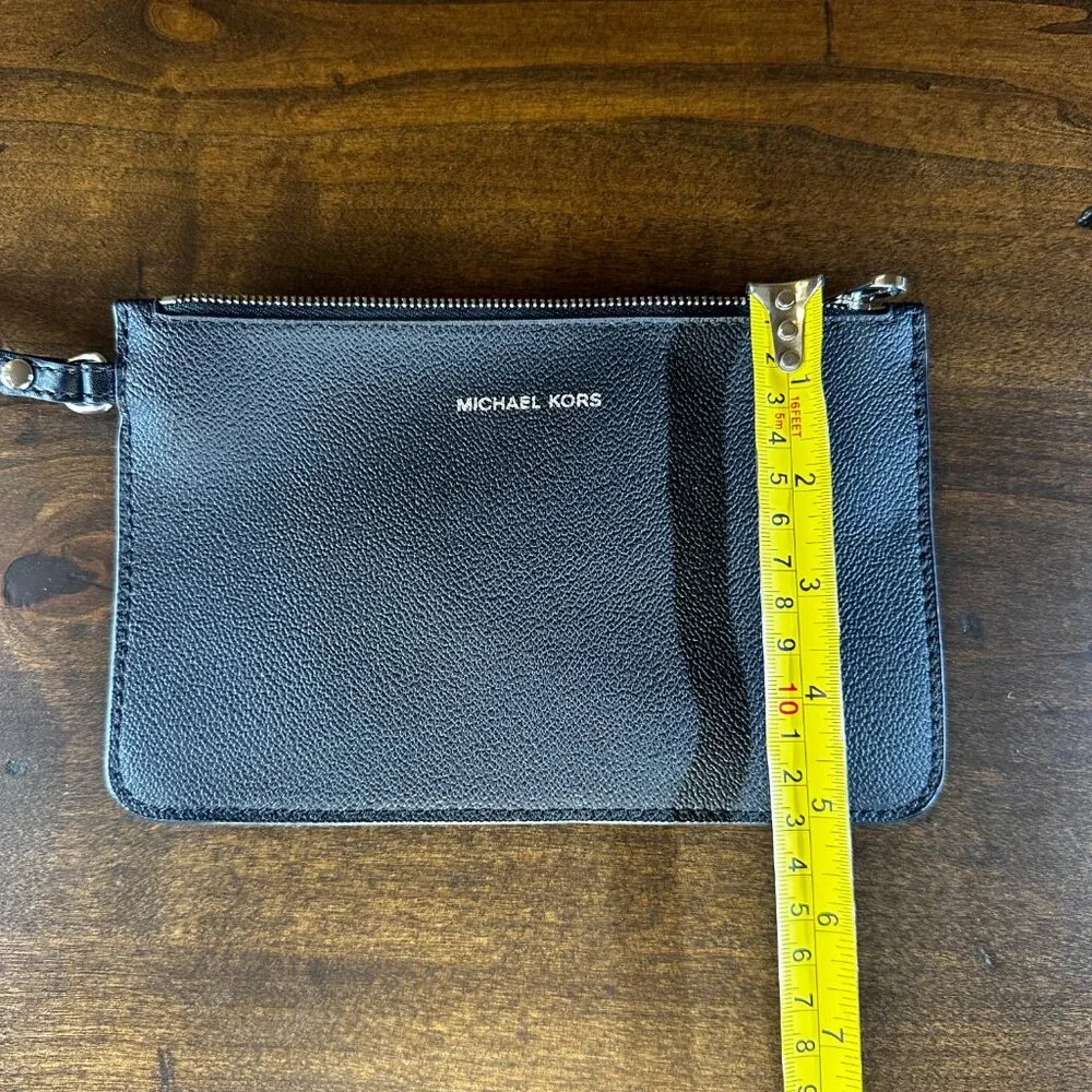 MICHAEL Michael Kors Hayley Large Convertible Tote & Zip Pouch - Black Leather - Picture 10 of 12